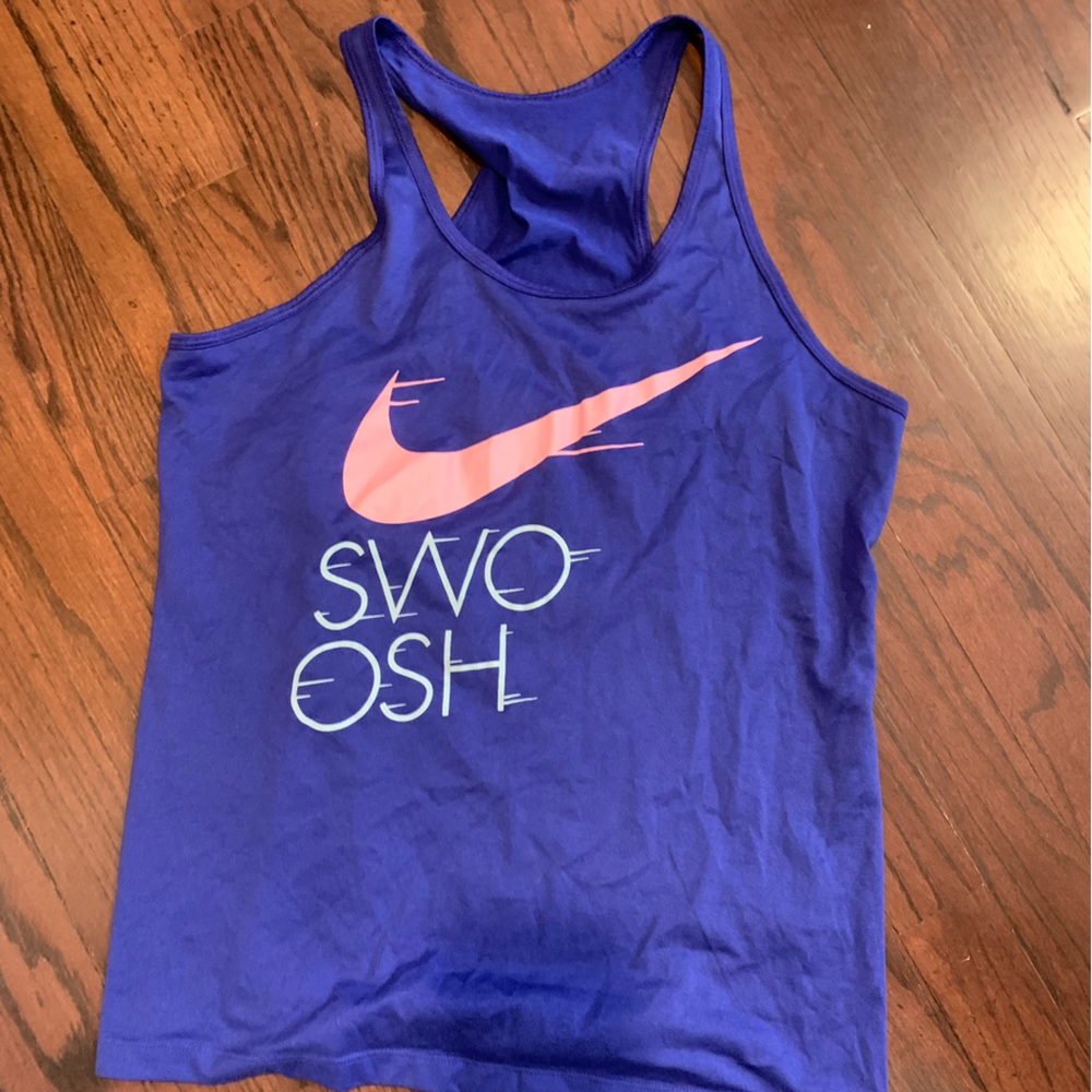 NIKE: Painted Pink Swoosh Tank Too